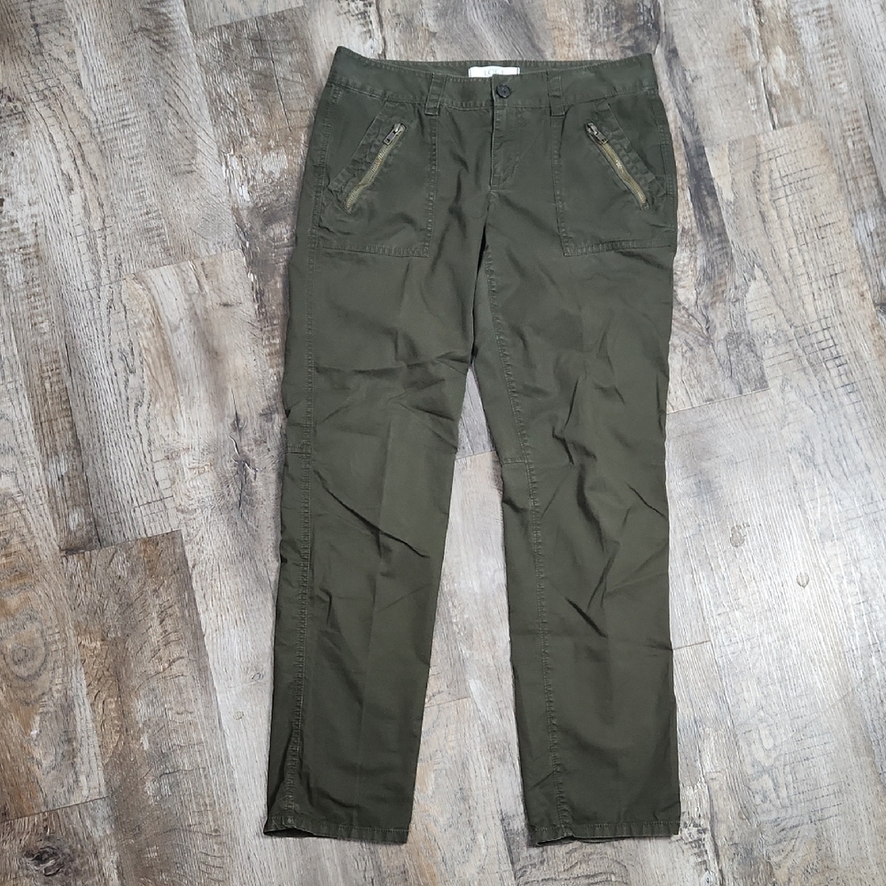 Loft pants Ann Taylor Army Green 6 utility side zip